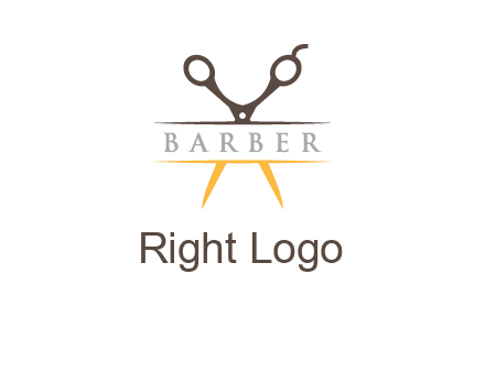 open scissors in barber logo
