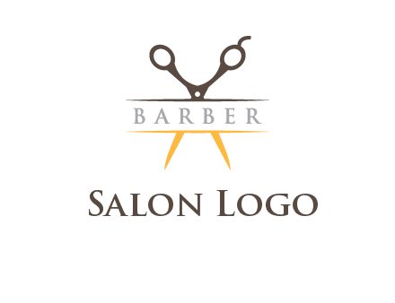 open scissors in barber logo