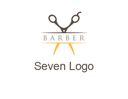 open scissors in barber logo