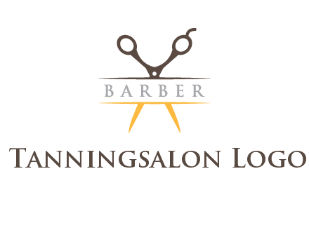 open scissors in barber logo