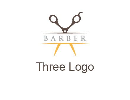 open scissors in barber logo