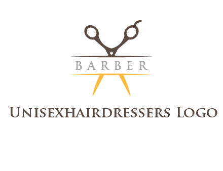 open scissors in barber logo