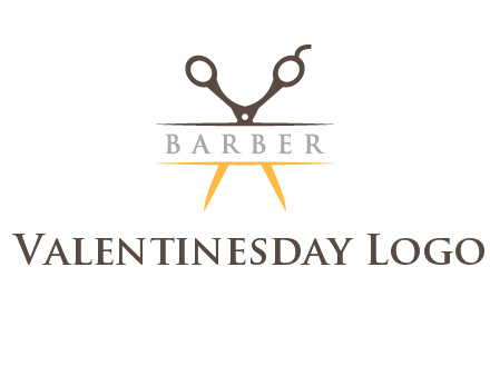 open scissors in barber logo