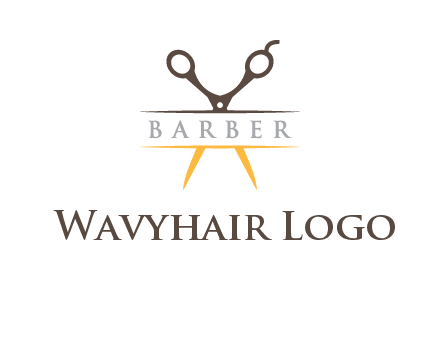 open scissors in barber logo