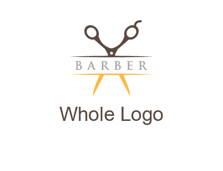 open scissors in barber logo