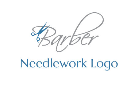 barber logo with scissors