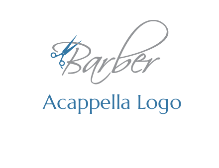 barber logo with scissors