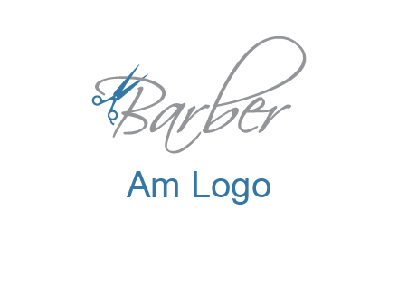 barber logo with scissors