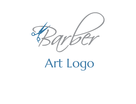 barber logo with scissors