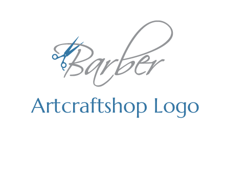 barber logo with scissors
