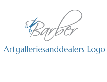 barber logo with scissors