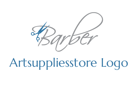 barber logo with scissors