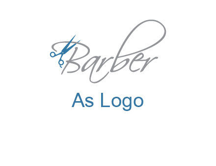 barber logo with scissors
