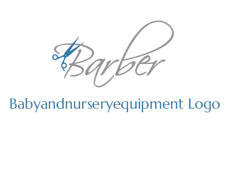 barber logo with scissors