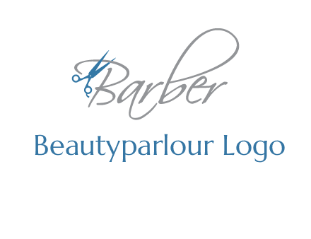 barber logo with scissors