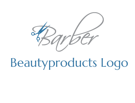 barber logo with scissors