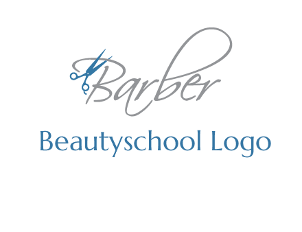 barber logo with scissors