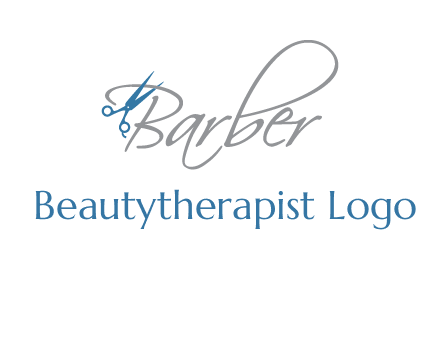 barber logo with scissors