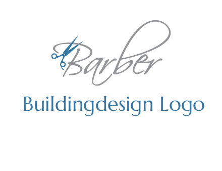 barber logo with scissors