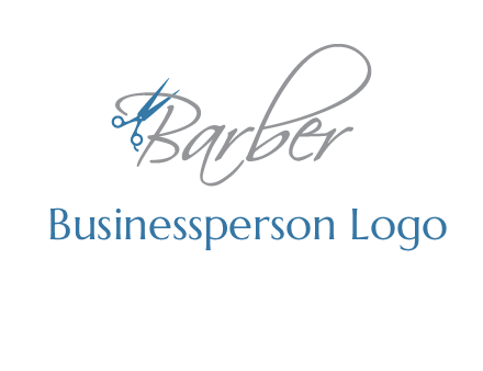 barber logo with scissors