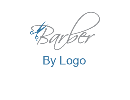 barber logo with scissors
