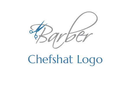 barber logo with scissors