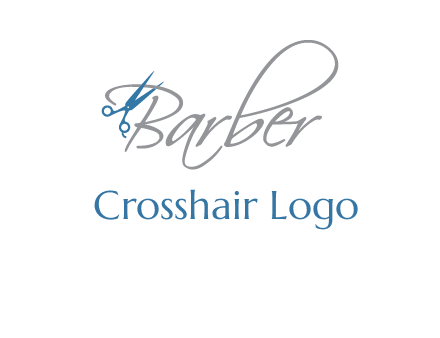 barber logo with scissors