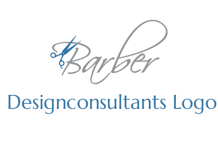 barber logo with scissors