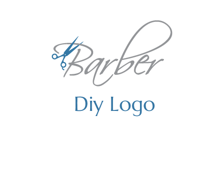 barber logo with scissors
