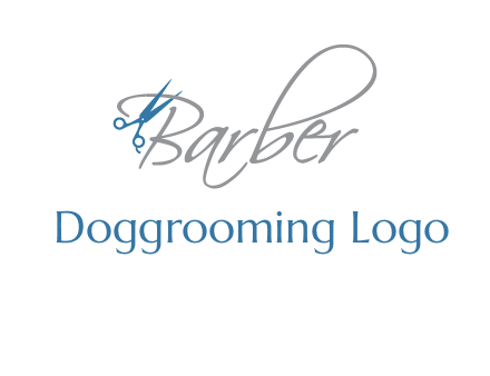 barber logo with scissors