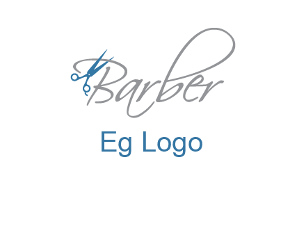 barber logo with scissors