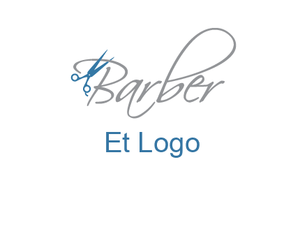 barber logo with scissors