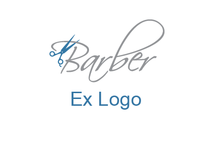 barber logo with scissors