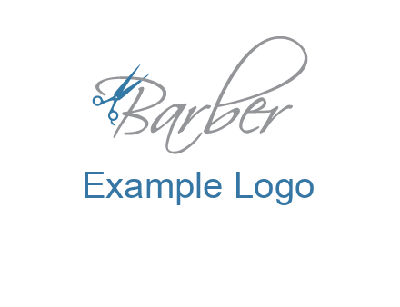 barber logo with scissors