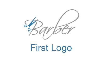 barber logo with scissors