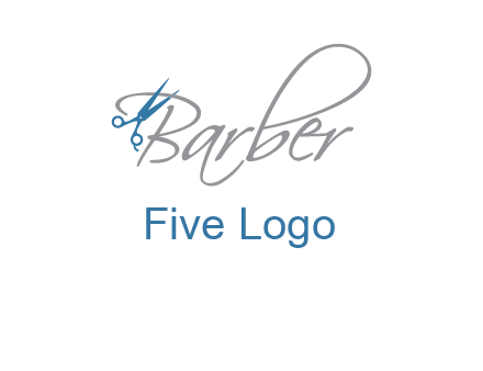 barber logo with scissors