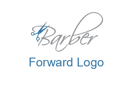 barber logo with scissors