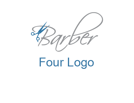 barber logo with scissors