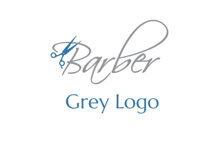 barber logo with scissors