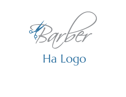 barber logo with scissors