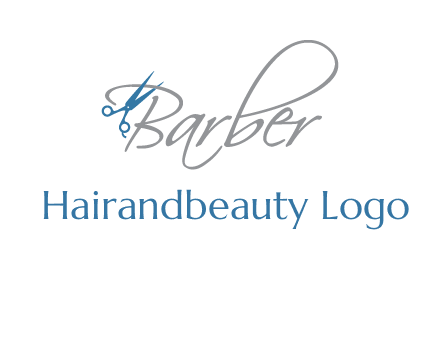 barber logo with scissors