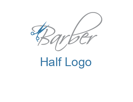 barber logo with scissors