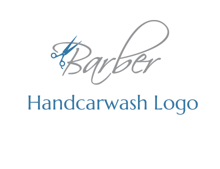 barber logo with scissors