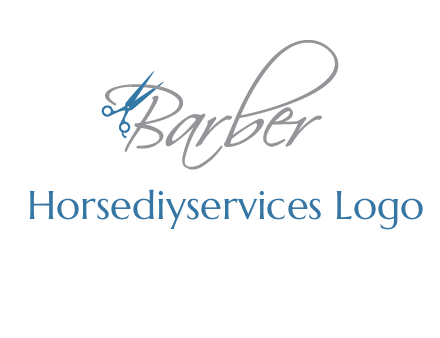 barber logo with scissors