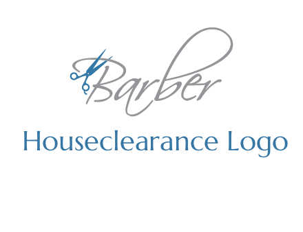 barber logo with scissors