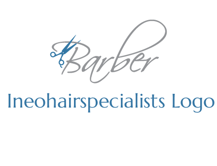 barber logo with scissors