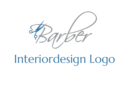 barber logo with scissors