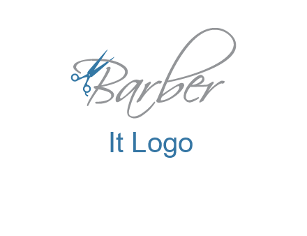 barber logo with scissors