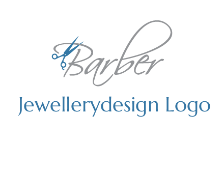 barber logo with scissors