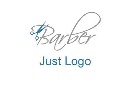 barber logo with scissors
